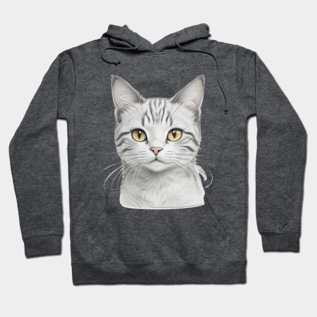 Aesthetic Cute Kitty Realisting Sketch Hoodie by Tanguarts